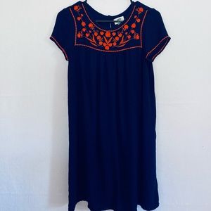 Old Navy blue dress w embroidery size S